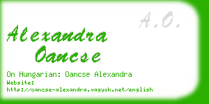 alexandra oancse business card